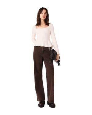 Maje Bootcut Jeans With Chain - Brown