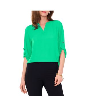 Chaus Split Neck Blouse - Green