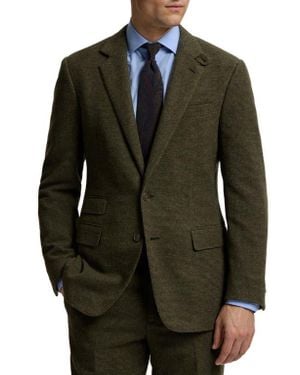 Ralph Lauren Wool & Silk Blend Tick Weave Suit Jacket - Black