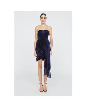 THEIA Ursula Strapless Velvet Dress - Blue
