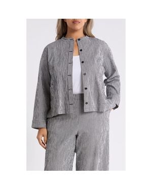 Eileen Fisher Check Print Jacket - Gray
