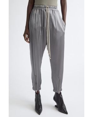 Rick Owens Tecuatl Satin Track Pants - Gray