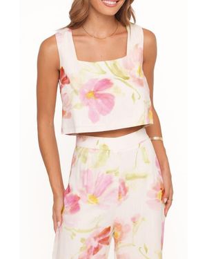 Petal & Pup Devlin Floral Crop Tank - Red