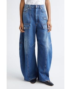 Sportmax Violino Utility Barrel Leg Jeans - Blue