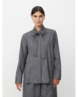 Masai Lannie Long Sleeve Neck Tie Shirt - Gray