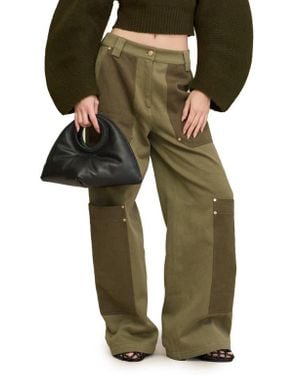 Cult Gaia Wynn Colorblock Cargo Wide Leg Pants - Green
