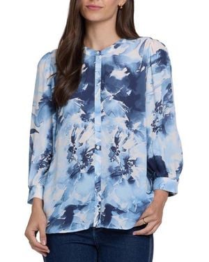 NYDJ Bonnie Button-Up Top - Blue