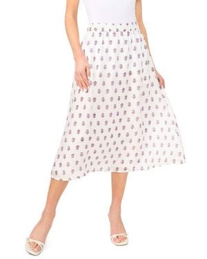 Halogen® Print Midi Skirt - White