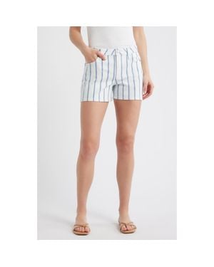 City Blues Stripe Denim Shorts - Blue