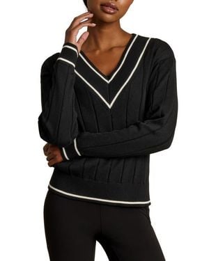Rhone Varsity Rib Sweater - Black