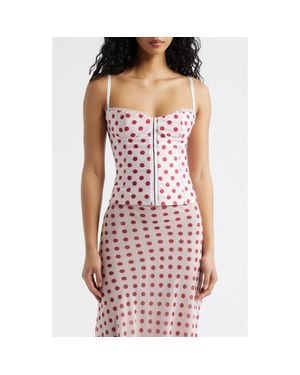 Bella Venice The Caroline Polka Dot Corset Top - Pink