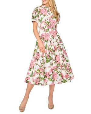 Ted Baker Floral Cotton Midi Shirtdress - White