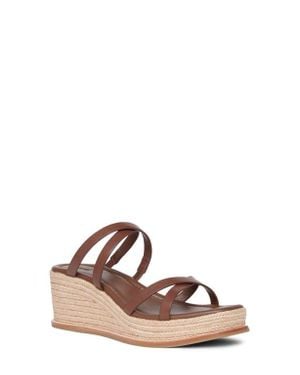 PAIGE Jenny Espadrille Platform Wedge Slide Sandal - Brown
