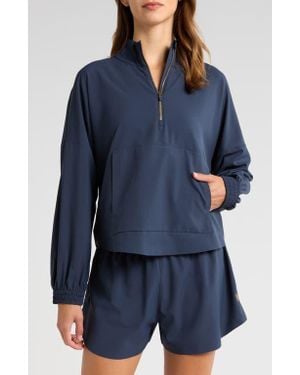 Rhone Mirage Water-Repellent Half-Zip Jacket - Blue