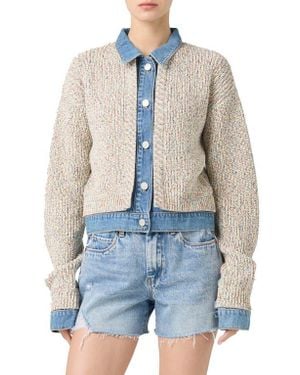 Blank NYC Knit Trucker Jacket - Blue