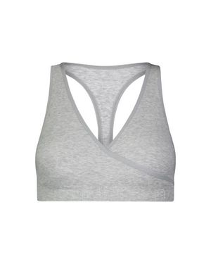 BRABAR Cotton Stretch Rib Racerback Sports Bra - Gray