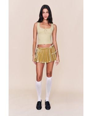 GUIZIO Rylan Velvet Mini Skirt - Natural
