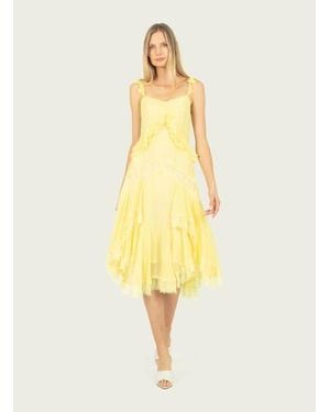 SECRET MISSION Lenore Midi Dress - Yellow