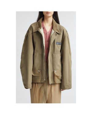 Magliano Cantiere Sheer Pocket Cotton Canvas Jacket - Green