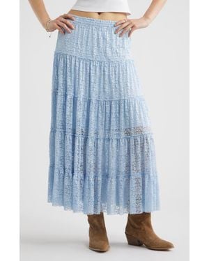 BP. Lace Maxi Skirt - Blue