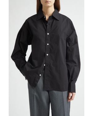 EMILY DAWN LONG Jeff's Cotton Poplin Button-Up Shirt - Black