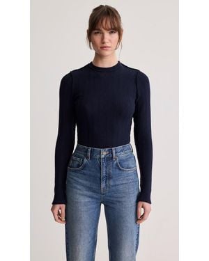 Smythe Pointelle Knit Crewneck - Blue