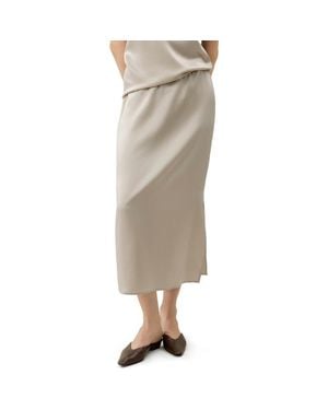 LILYSILK Washable Silk Charmeuse Pull-On Skirt - Natural