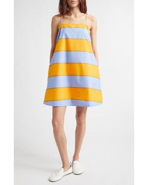 Marimekko Pelit Galleria Colorblock Stripe Cotton Dress - Yellow