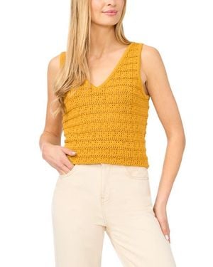 Halogen® Openwork Sleeveless Sweater - Orange