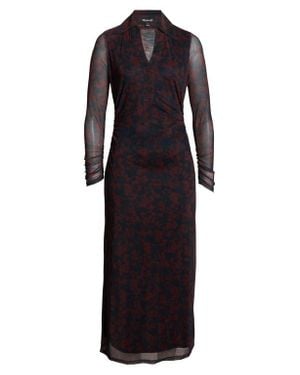 Madewell Long Sleeve Polo Midi Dress - Black