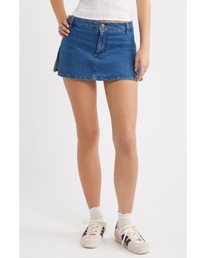 BP. Side Slit Denim Skort - Blue