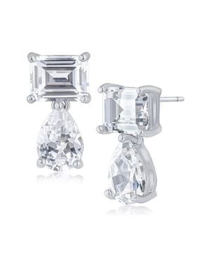 CZ by Kenneth Jay Lane Pear & Emerald-Cut Cubic Zirconia Drop Earrings - Multicolor