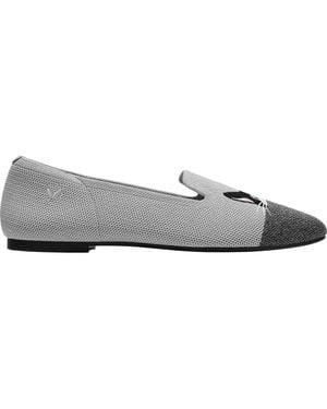 VIVAIA Round-Toe Embroidered Loafers - Gray