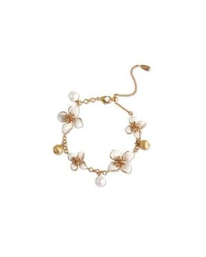 Retro Chic Iris Blossom Bracelet - White