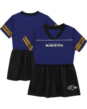 Outerstuff Toddler Baltimore Ravens Stadium Lights V-Neck Fashion Football Jersey Dress - Blue