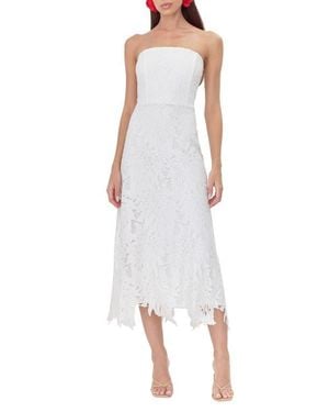 Adelyn Rae Jessika 3D Lace Strapless Midi Dress - White