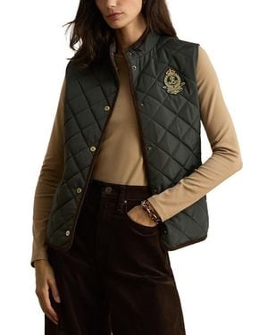 Ralph Lauren Logo Crest Quilted Vest - Black