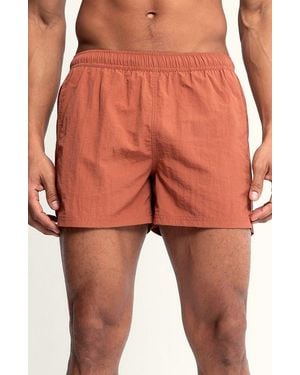 AUTO-REPLY™ Sebastian Solid 4-Inch Nylon Swim Trunks - Orange