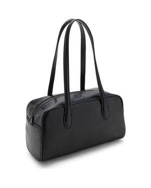 MANGO TEEN Faux Leather Bowling Bag - Black