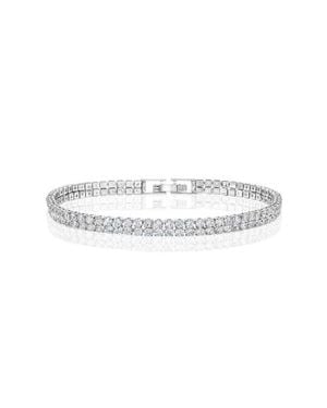 Donatello Gian Two Row Crystal Tennis Bracelet - White