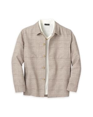 Paul Fredrick Plaid Shirt Jacket - Natural