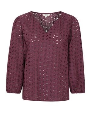 Mountain Warehouse Broderie Lightweight 3/4 Sleeve Casual Shirt - Purple