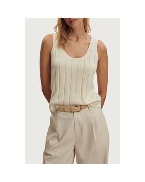 Varley Ayaka Wide Rib Cotton Tank - Natural