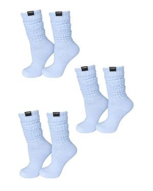 LECHERY 7-Pack Fashion Retro Scrunch Socks - Blue