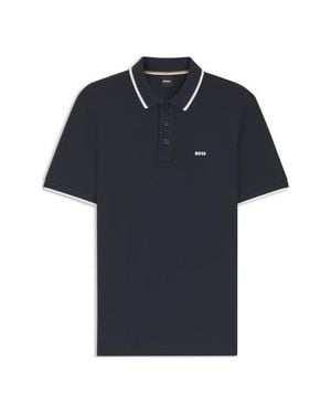 BOSS Parlay Tipped Cotton Polo - Black