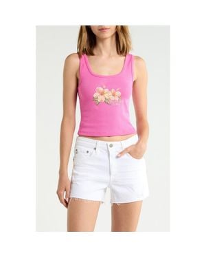 Billabong Take A Second Floral Cotton Tank - Purple