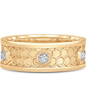 Sara Weinstock Honey Comb Diamond Band Ring - Metallic