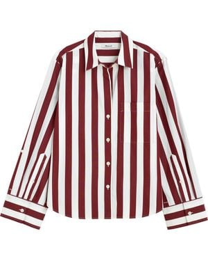 Madewell The Signature Cotton Poplin Y-Neck Shirt - Red