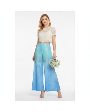 KAHINDO Ombre Wide Leg Pants - Blue