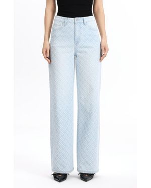 Bayeas High Waist Straight Leg Jeans - Blue